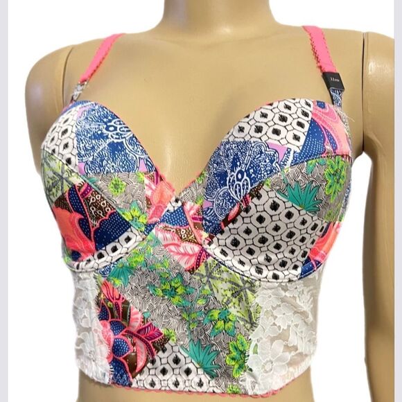 Victorias Secret Dream Angels Lined Demi Padded Bustier Satin Lace long bra - Picture 5 of 5